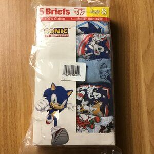Sonic The Hedgehog Boys Cotton Brief Character Underwear, 5-Pack, Size 8